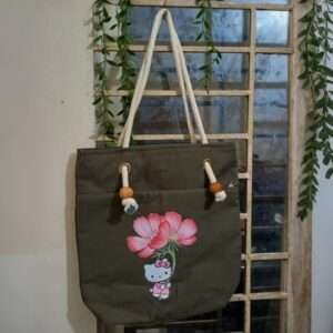 Kitty Flower Rope Tote